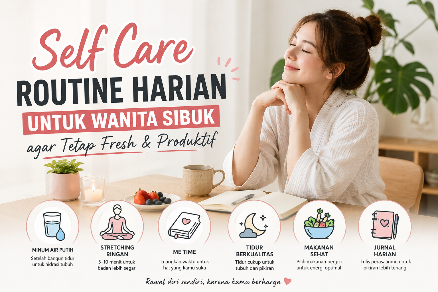 self care routine harian untuk wanita modern agar tetap fresh dan produktif